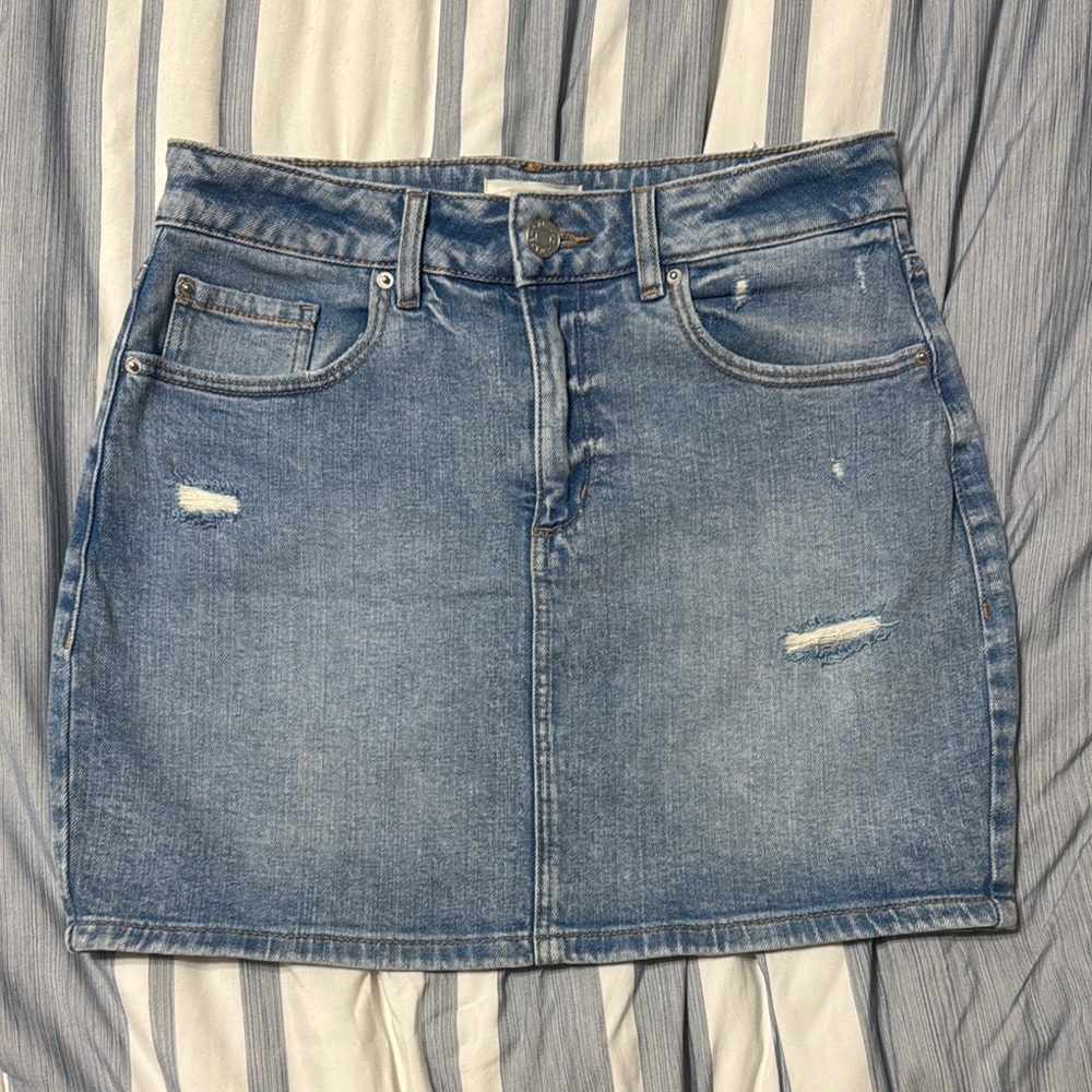 Garage Blue Pencil Mini Skirt for Night Out